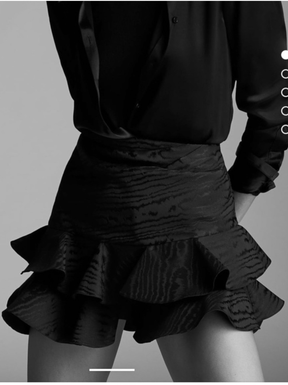 Zara Black Textured Mini Ruffle Skirt Size XS NWOT